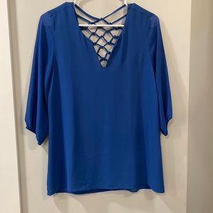 Blue Naked Zebra Blouse Size M